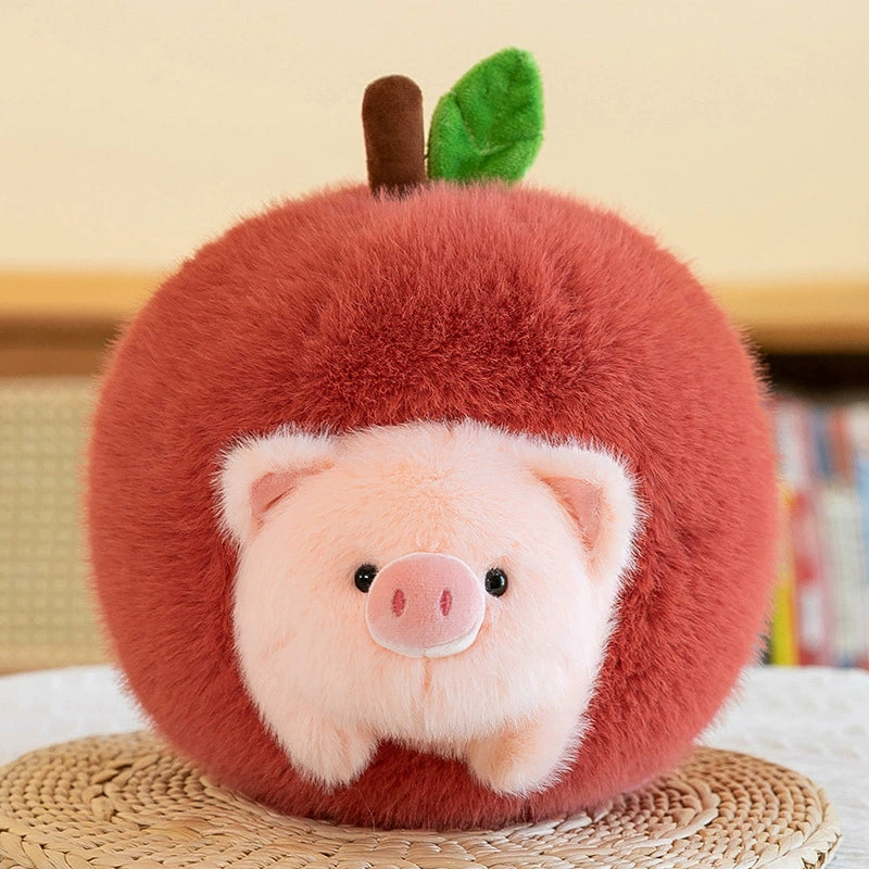 Peluche de manzana de nariz rosada – Dulces amigos de la fruta