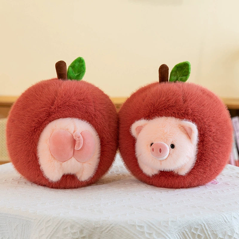 Peluche de manzana de nariz rosada – Dulces amigos de la fruta