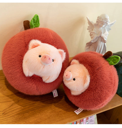 Peluche de manzana de nariz rosada – Dulces amigos de la fruta