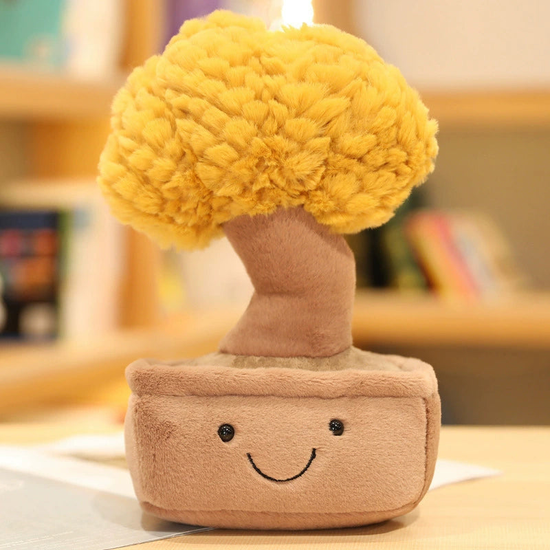 Árbol de la Suerte Sonriente de Peluche – Pelusa Rosa Kawaii y un Amuleto Hogareño Acogedor 🌸🌳