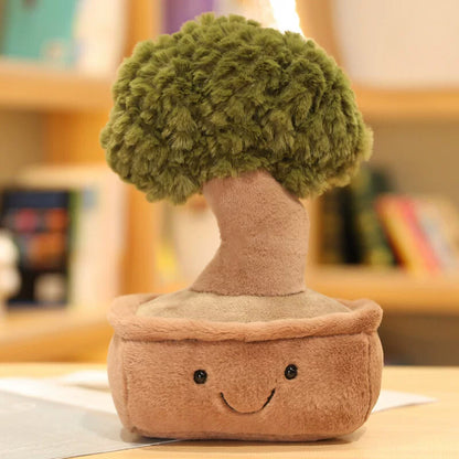 Árbol de la Suerte Sonriente de Peluche – Pelusa Rosa Kawaii y un Amuleto Hogareño Acogedor 🌸🌳