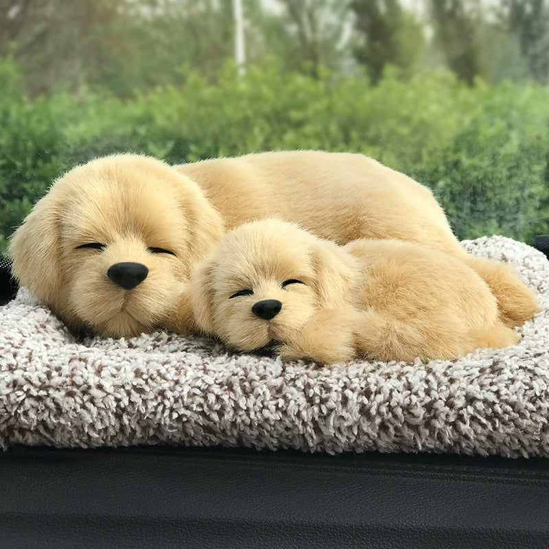 Decoración para coche con cachorro de peluche dormilón: un compañero de viaje acogedor y un toque kawaii 🐾🚗