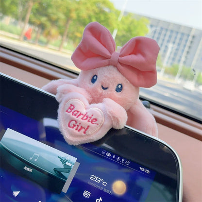 Fluffy Car Buddy – Kawaii Bow Charm