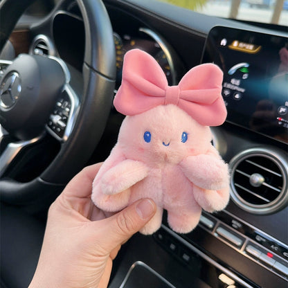 Fluffy Car Buddy – Kawaii Bow Charm